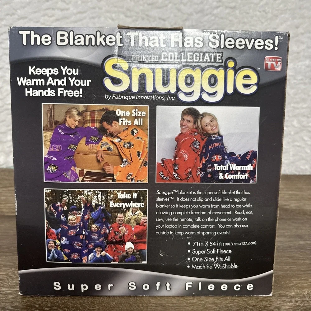 Missouri Mizzou Tigers Collegiate Snuggie Fleece Blanket with Sleeves New In Box